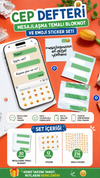 Cep Defteri Mesajlaşma Temalı Bloknot ve Emoji Sticker Seti