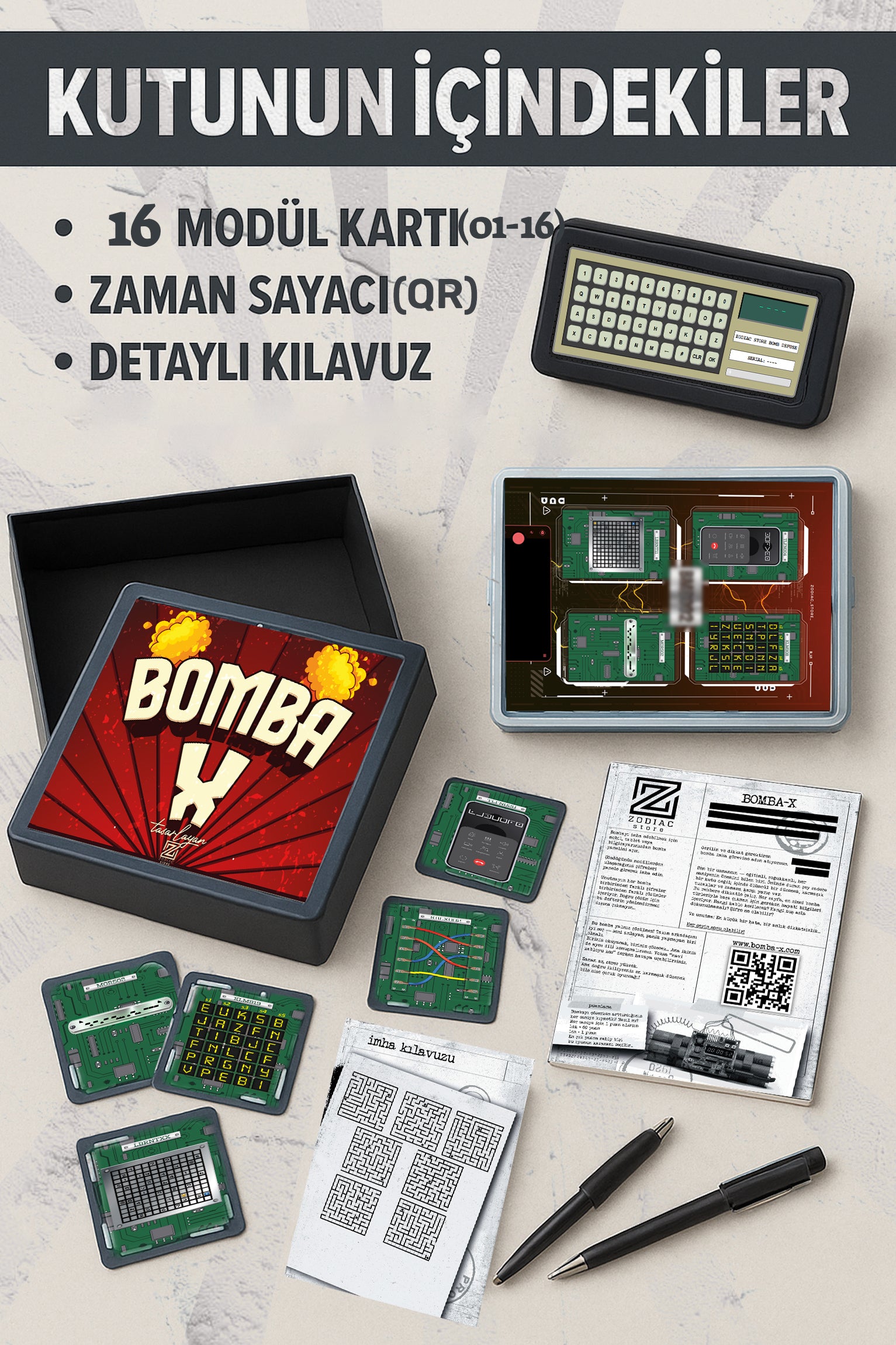 Bomba X oyun kartları – patlamadan cevap ver, zamanı iyi kullan