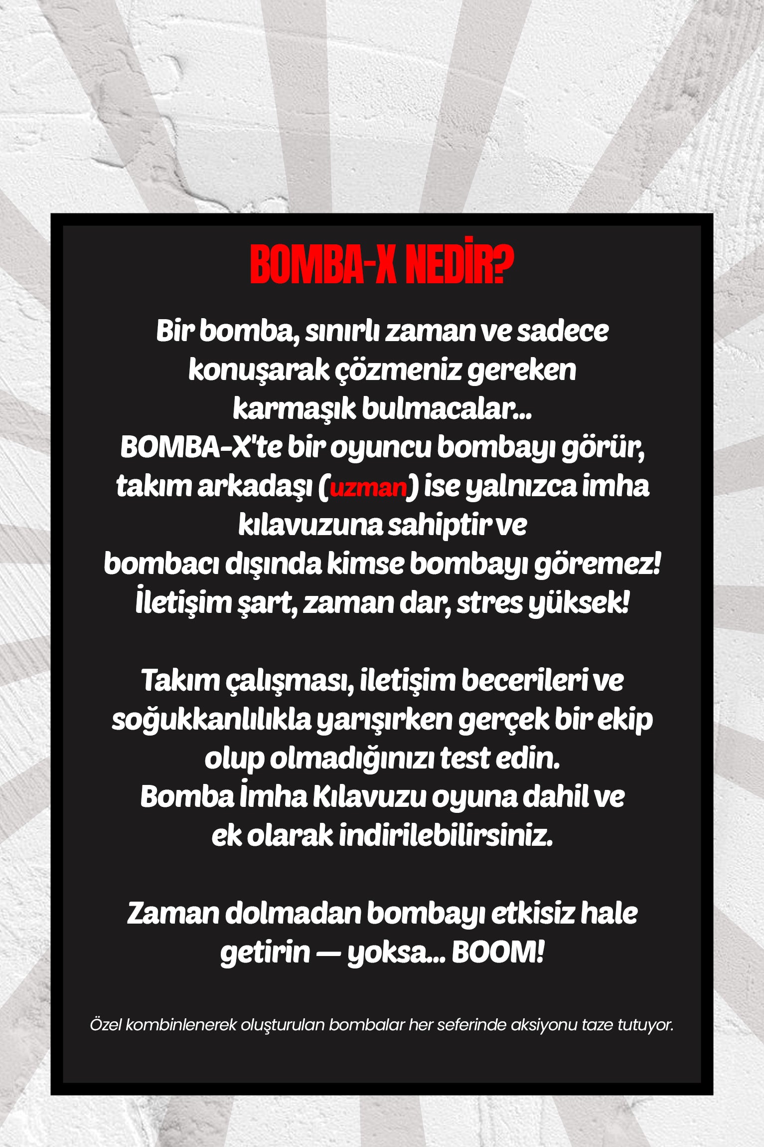 Bomba X kutu tasarımı – renkli ve enerjik bomba temalı ambalaj